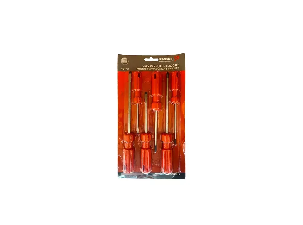 JUEGO BIASSONI DE DESTORNILLADORES PROFESIONAL  x 6PZAS EN BLISTERS