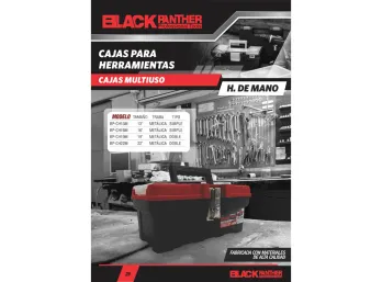 CAJA DE HERRAMIENTAS BLACK PANTHER 22in TRABA METALICA CON BANDEJA Y ORGANIZADOR