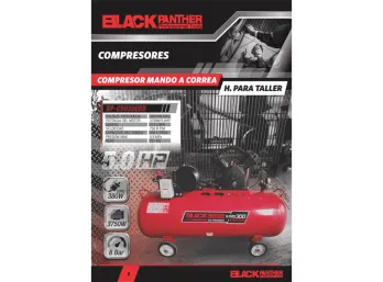 COMPRESOR BLACK PANTHER A CORREA 300L 5HP 380V 572L/M BAJA/BAJA