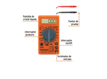 TESTER DIGITAL TRUPER ESCOLAR CON 2 PUNTAS PROBADORAS CAJA X 4 U