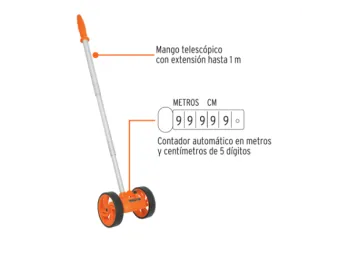 ODOMETRO TRUPER 4 DOBLE RUEDA Y MANGO TELESCOPICO