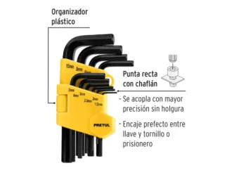 JUEGO DE 10 LLAVES ALLEN EN MILIMETROS 218545 TRUPER