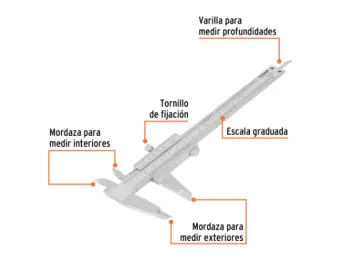 CALIBRE ACERO TRUPER 6 PERILLA FIJACION AJUSTE MANUAL CON ESTUCHE CAJA X 2 U