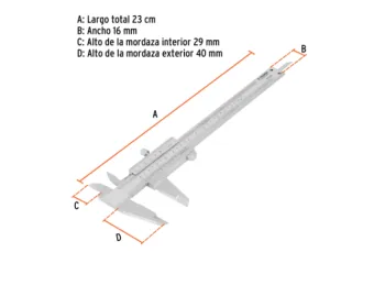 CALIBRE ACERO TRUPER 6 PERILLA FIJACION AJUSTE MANUAL CON ESTUCHE CAJA X 2 U