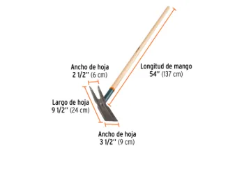 AZADA 100752 TRUPER 2 PUNTAS ANCHO 9 CM CABO MADERA 1, 37 MTS