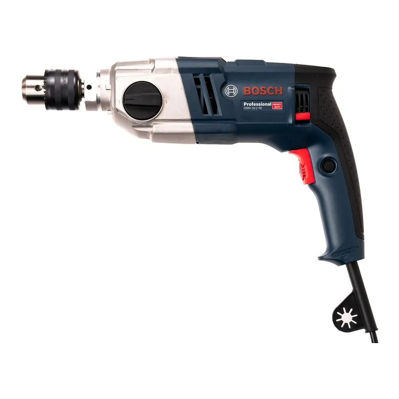 TALADRO BOSCH GBM 16-2 RE 800W 13 mm. VEL VARIABLE Y REVERSIBLE CAP ACERO 16 MM