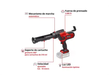PISTOLA  APLICADORA SILICONA INALAMBRICA EINHELL TE-SG 18/10 LI SOLO