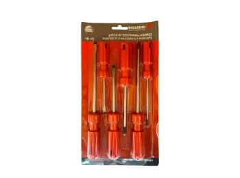 JUEGO BIASSONI DE DESTORNILLADORES PROFESIONAL  x 6PZAS EN BLISTERS