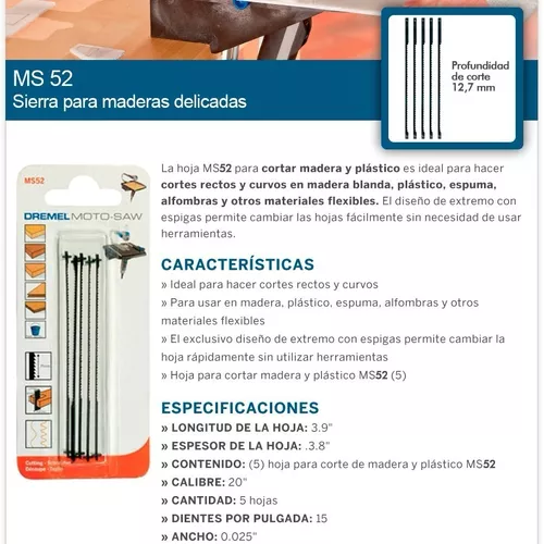 SIERRA DREMEL PARA EL CORTE DE MADERA DELICADA