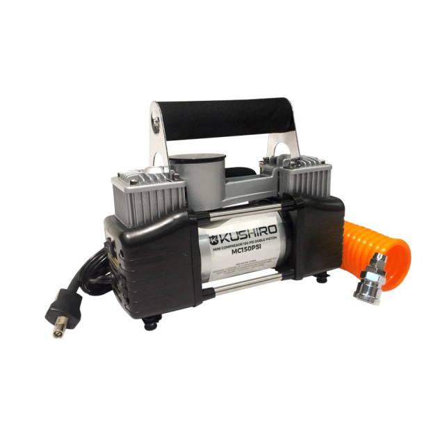 MINI COMPRESOR CG 2 CIL C/MANG + MED DE PRESION + 3 PICOS 150PSI 12V (MC150PSI)