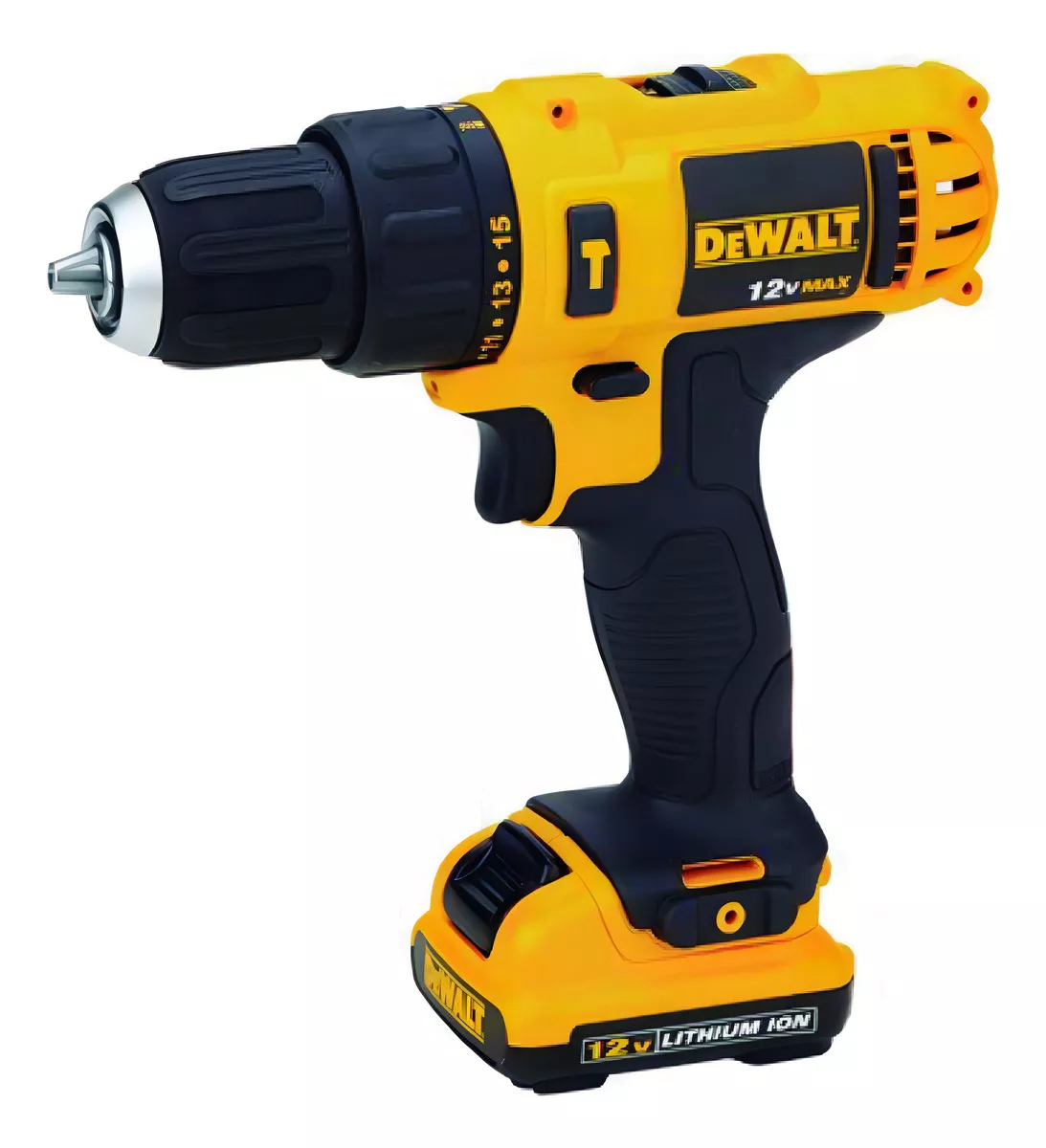 TALADRO PERCUTOR ATORNILLADOR DEWALT A BATERIA 10 MM 12 VOLT. INCLUYE 2 BAT.