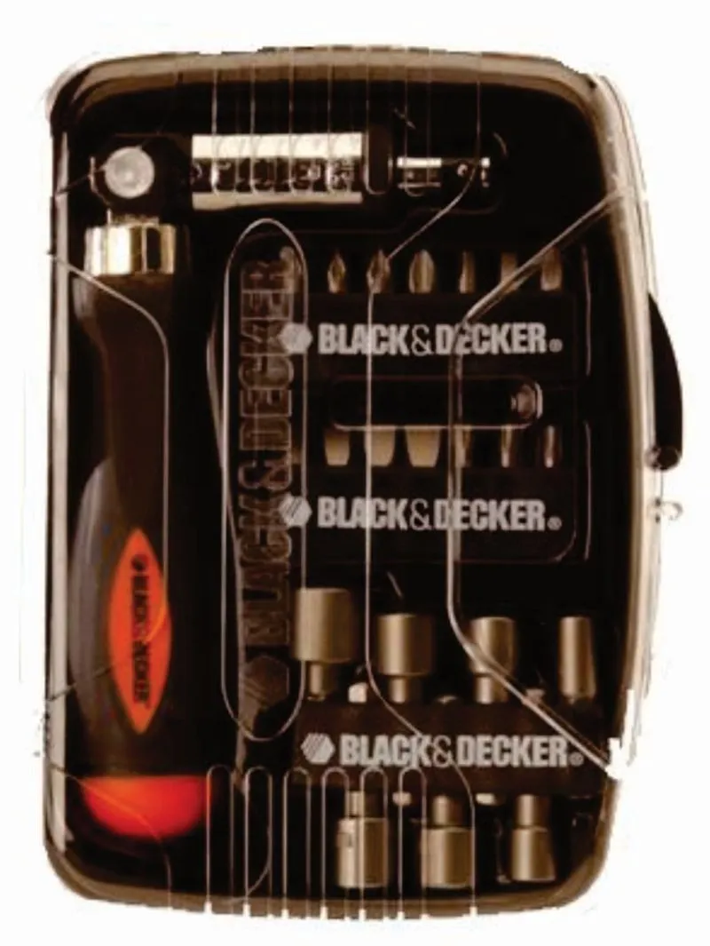 JUEGO PUNTAS BLACK & DECKER x 22 PZAS. ATORNILLADOR C/PIVOT 3 POS.