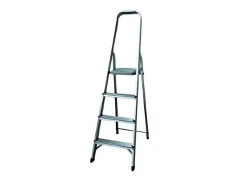 ESCALERA FAMILIAR ALUMINIO BLACK PANTHER 4 ESCALONES C/ARCO PROTECTOR